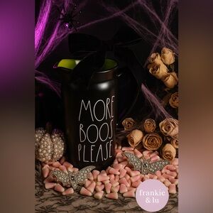 Rae Dunn MORE BOOS PLEASE Halloween Pitcher Black Green 9” LL NWT